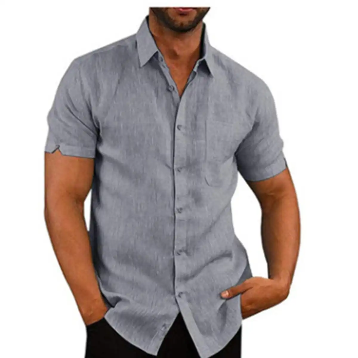 Breathable Linen Summer Shirt product close-up