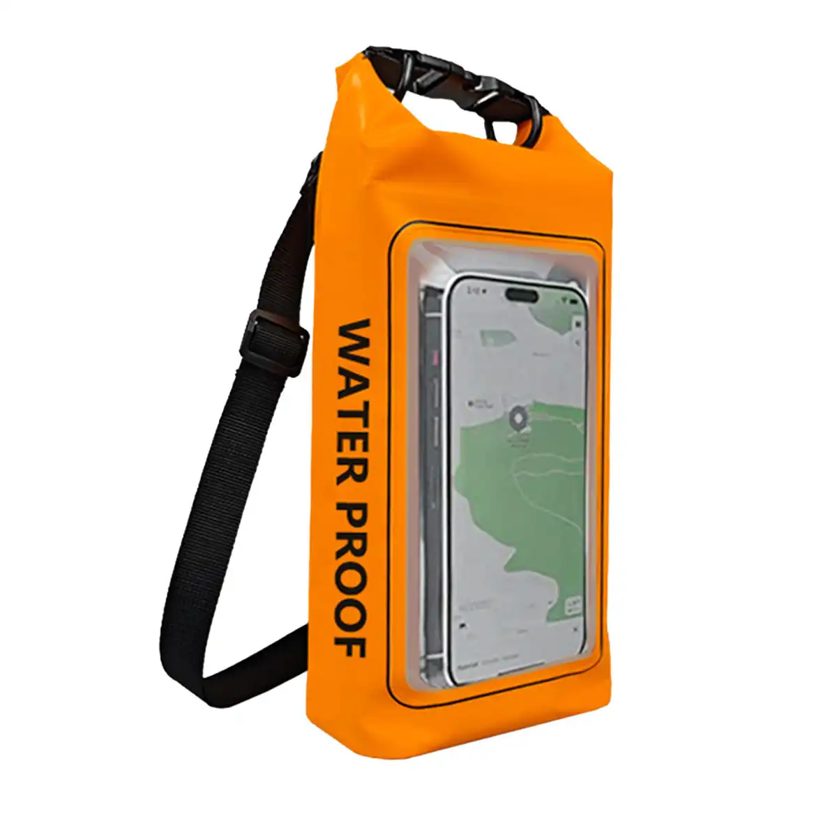 Clear Waterproof Crossbody Phone Pouch product with accessories