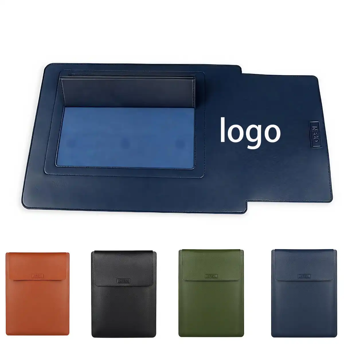 Leather Laptop Sleeve with Stand product detail view