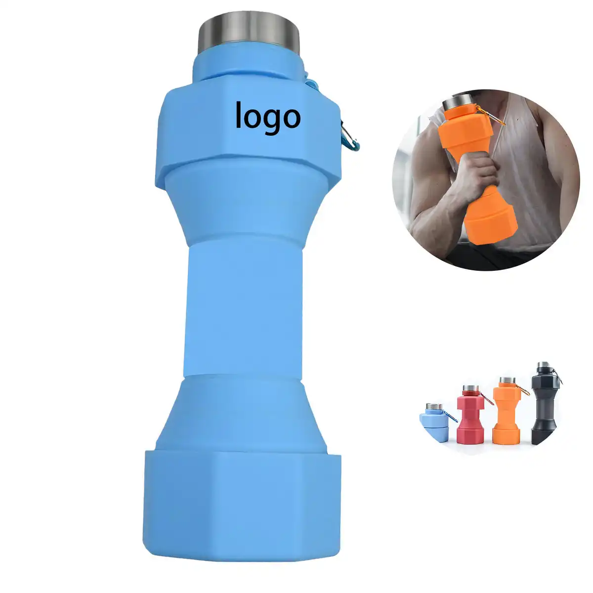 20oz Silicone Collapsible Dumbbell Bottle