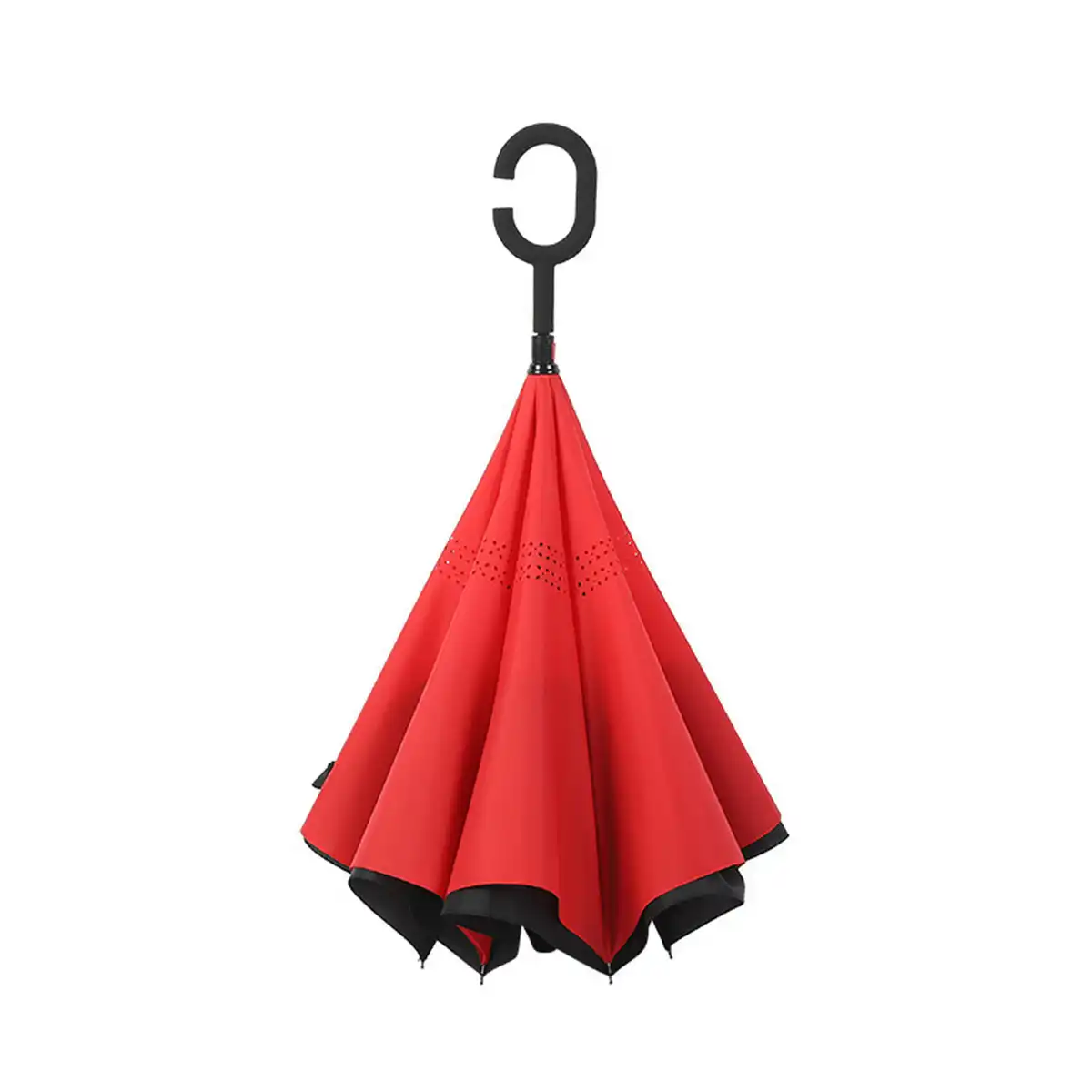 Windproof Reverse Umbrella with C Handle product close-up