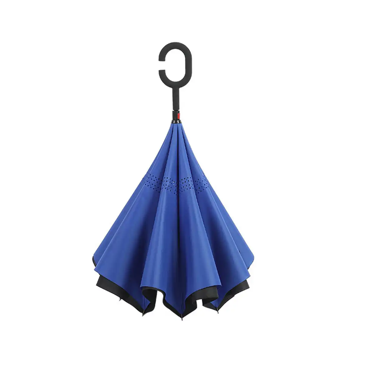 Windproof Reverse Umbrella with C Handle product with accessories