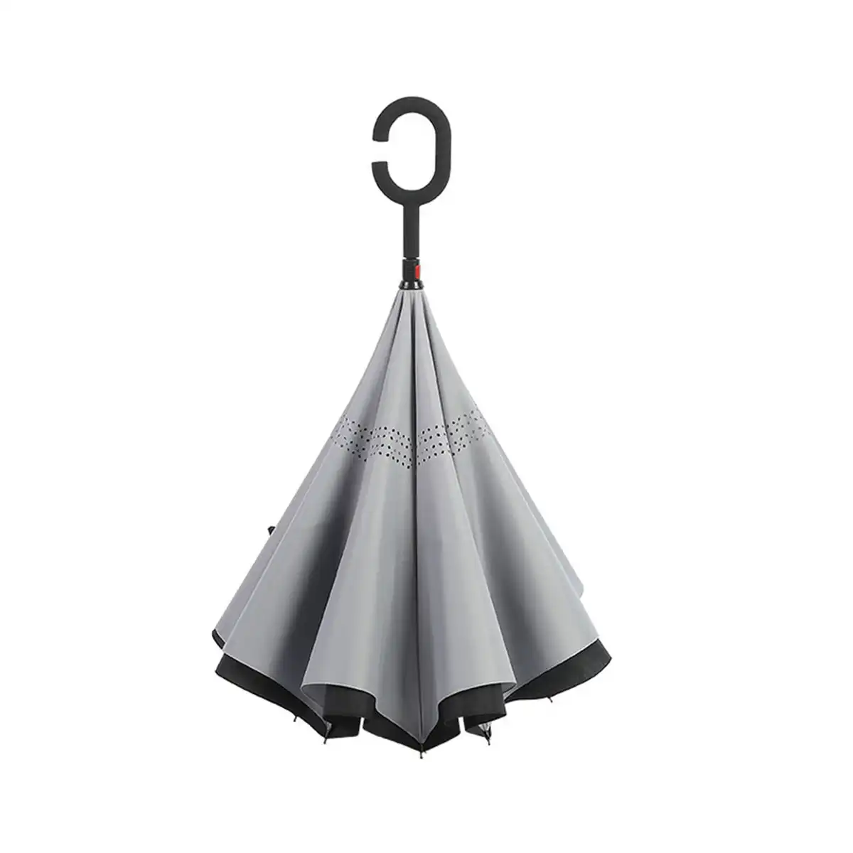 Windproof Reverse Umbrella with C Handle custom logo imprint view