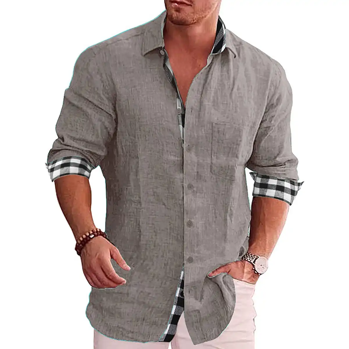Breathable Linen Blend Summer Shirt alternate product angle