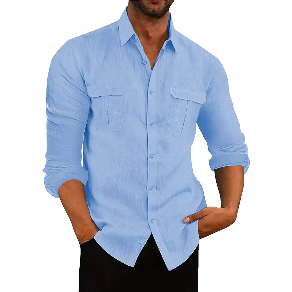 Breathable Polyester Casual Shirt Pockets product with accessories