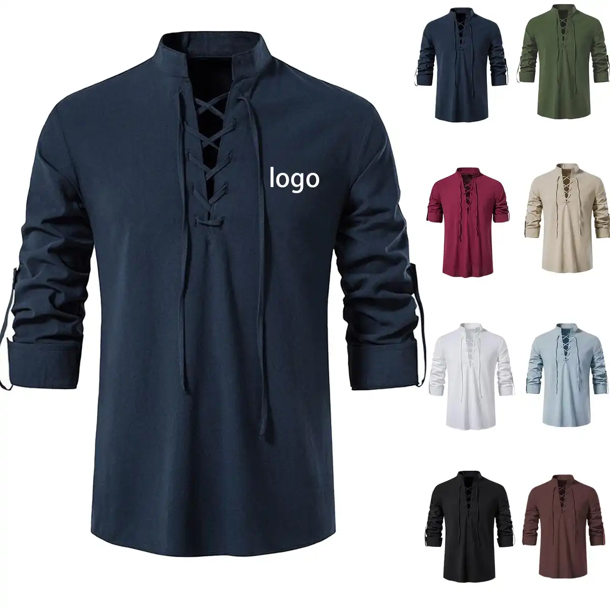 Breathable Cotton Henley Shirt