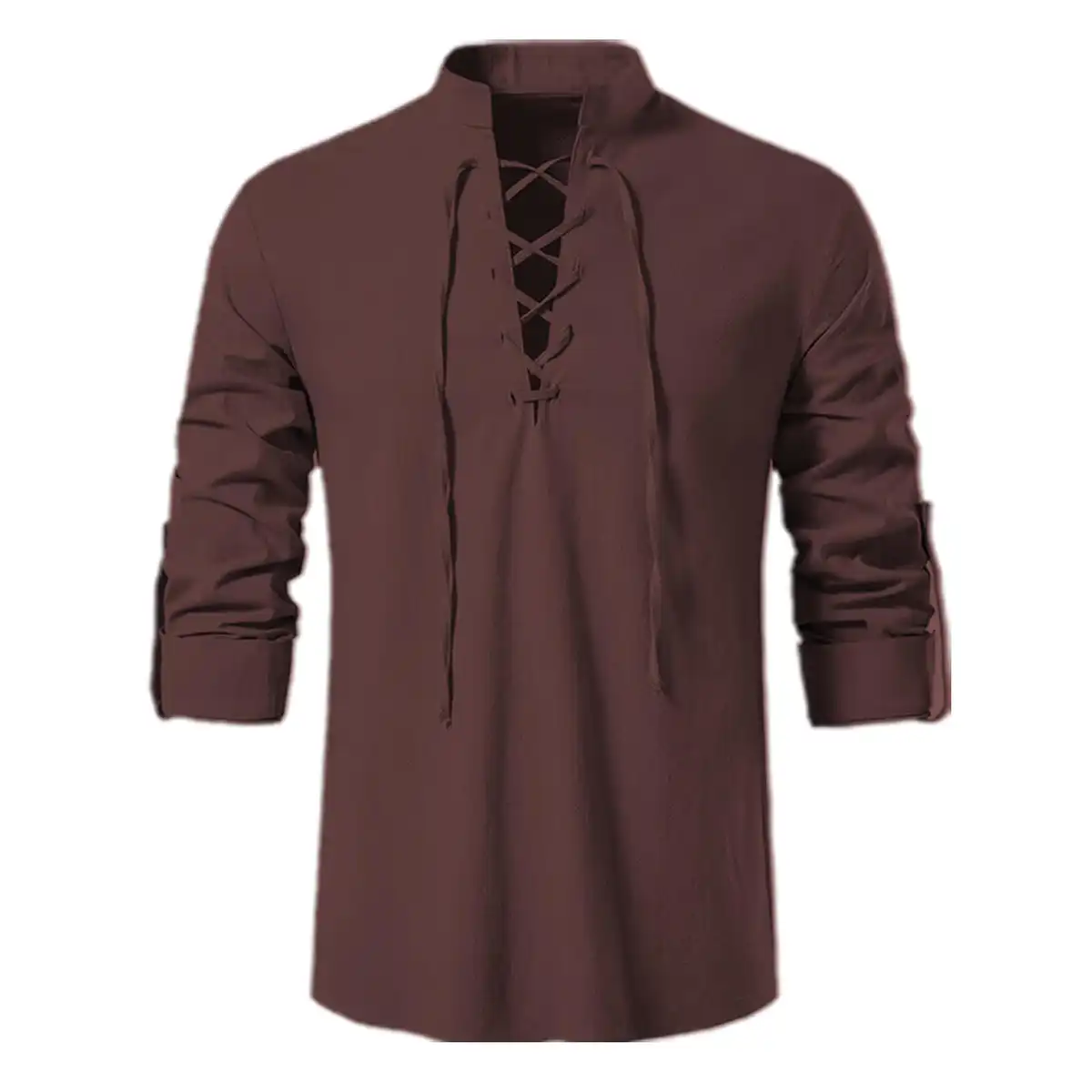Breathable Cotton Henley Shirt product detail view