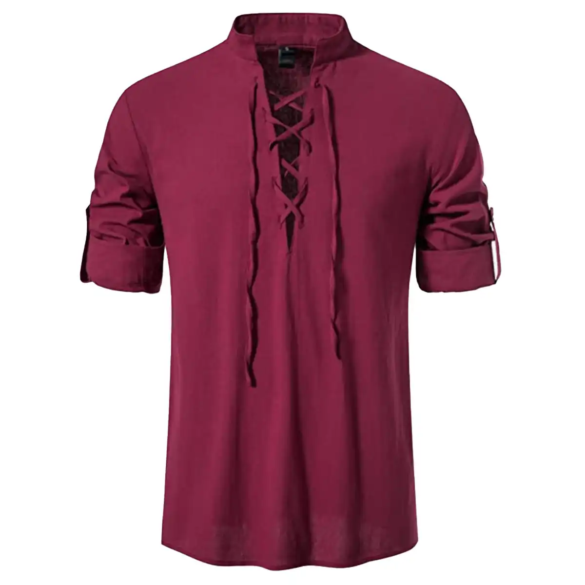 Breathable Cotton Henley Shirt product with accessories