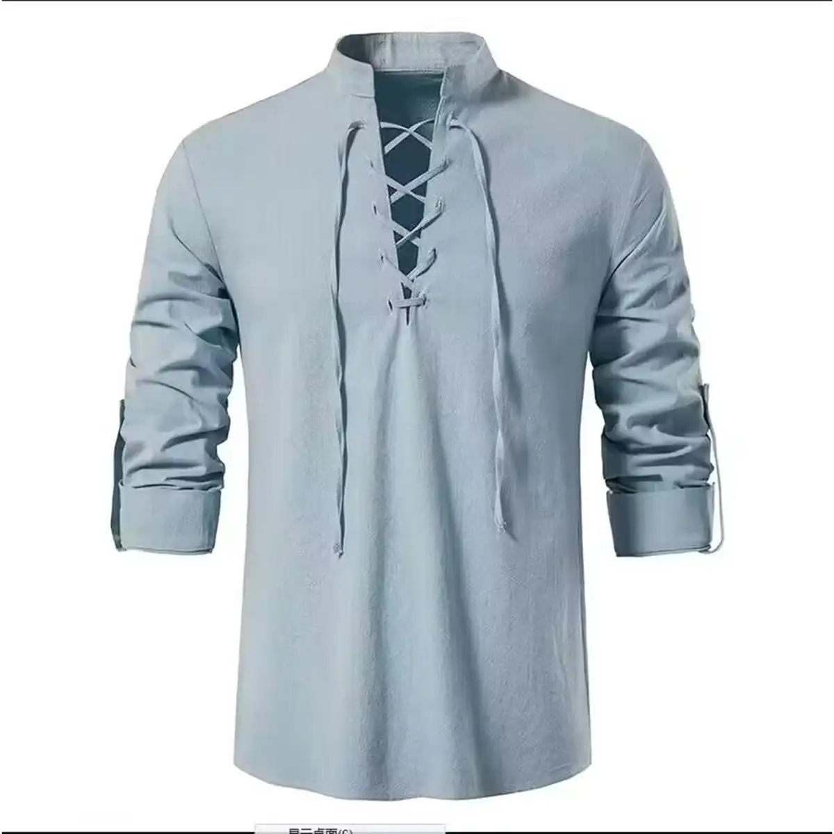 Breathable Cotton Henley Shirt product in use