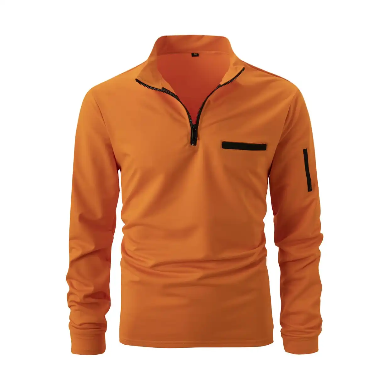Men's Long Sleeve Half Zip Polo product close-up