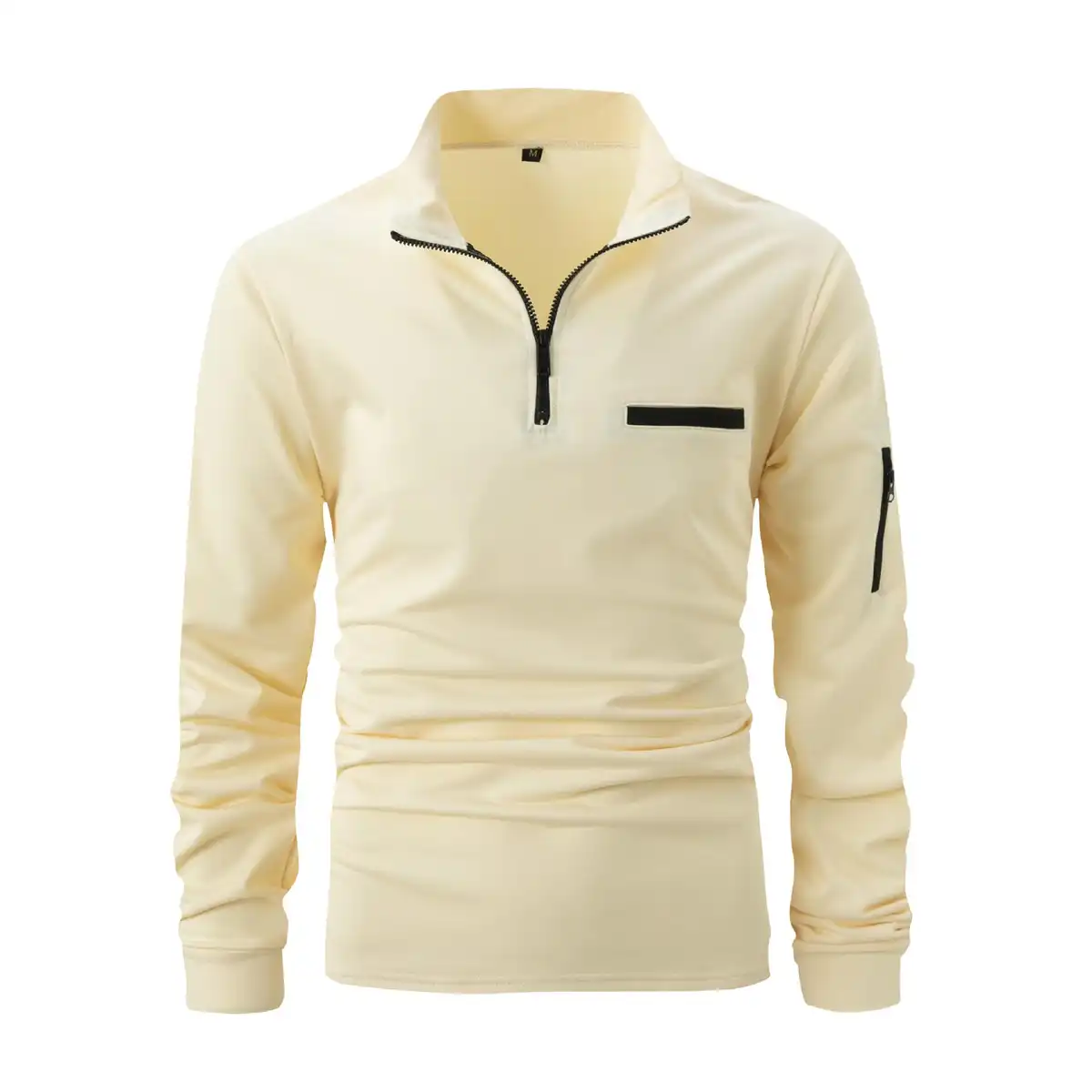 Men's Long Sleeve Half Zip Polo product with accessories