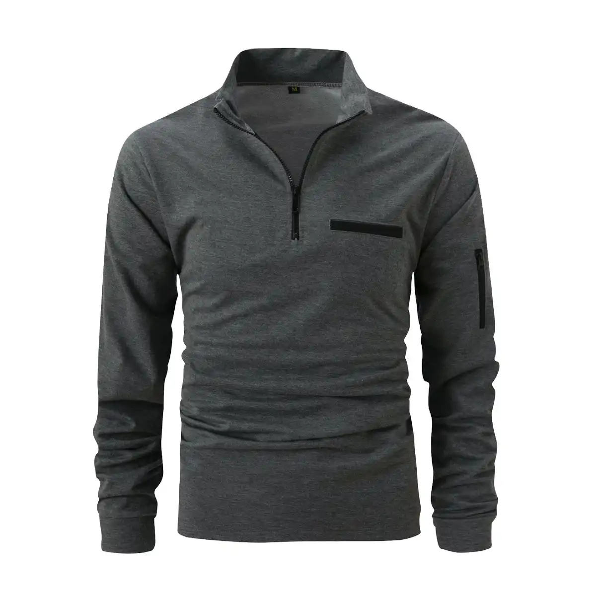 Men's Long Sleeve Half Zip Polo custom logo imprint view
