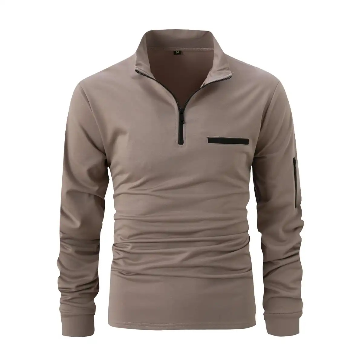 Men's Long Sleeve Half Zip Polo product in use