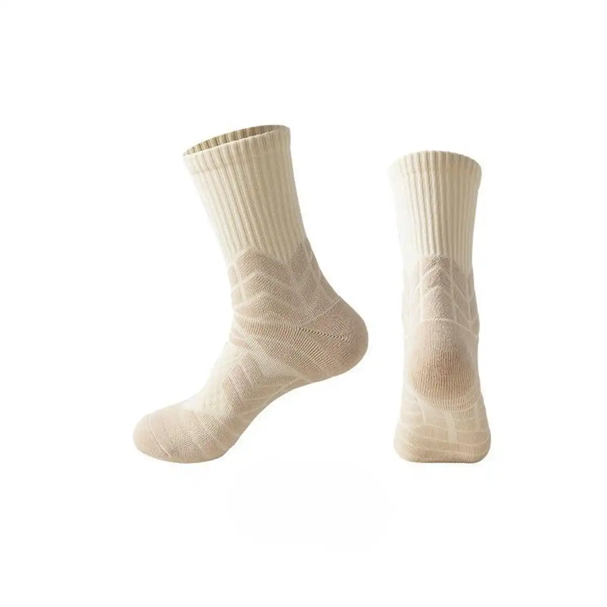 Athletic Cushioned Towel Socks product with accessories
