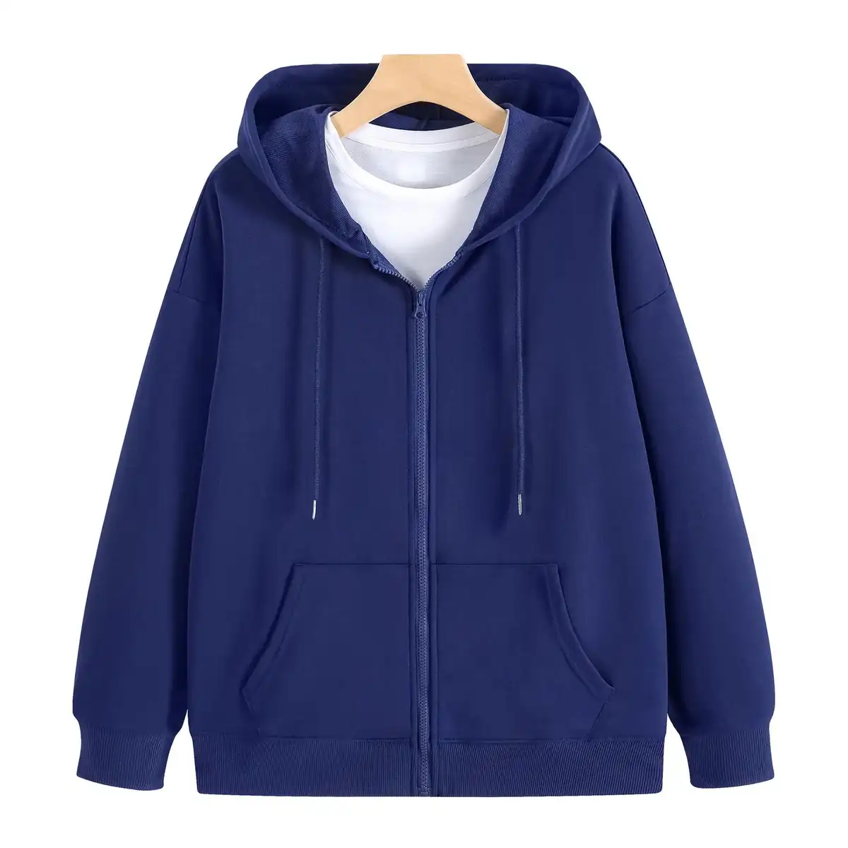 Cozy Full Zip Hoodie product with accessories
