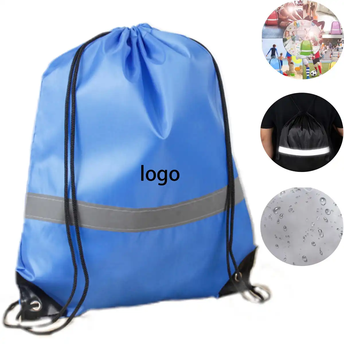 Reflective Drawstring Backpack
