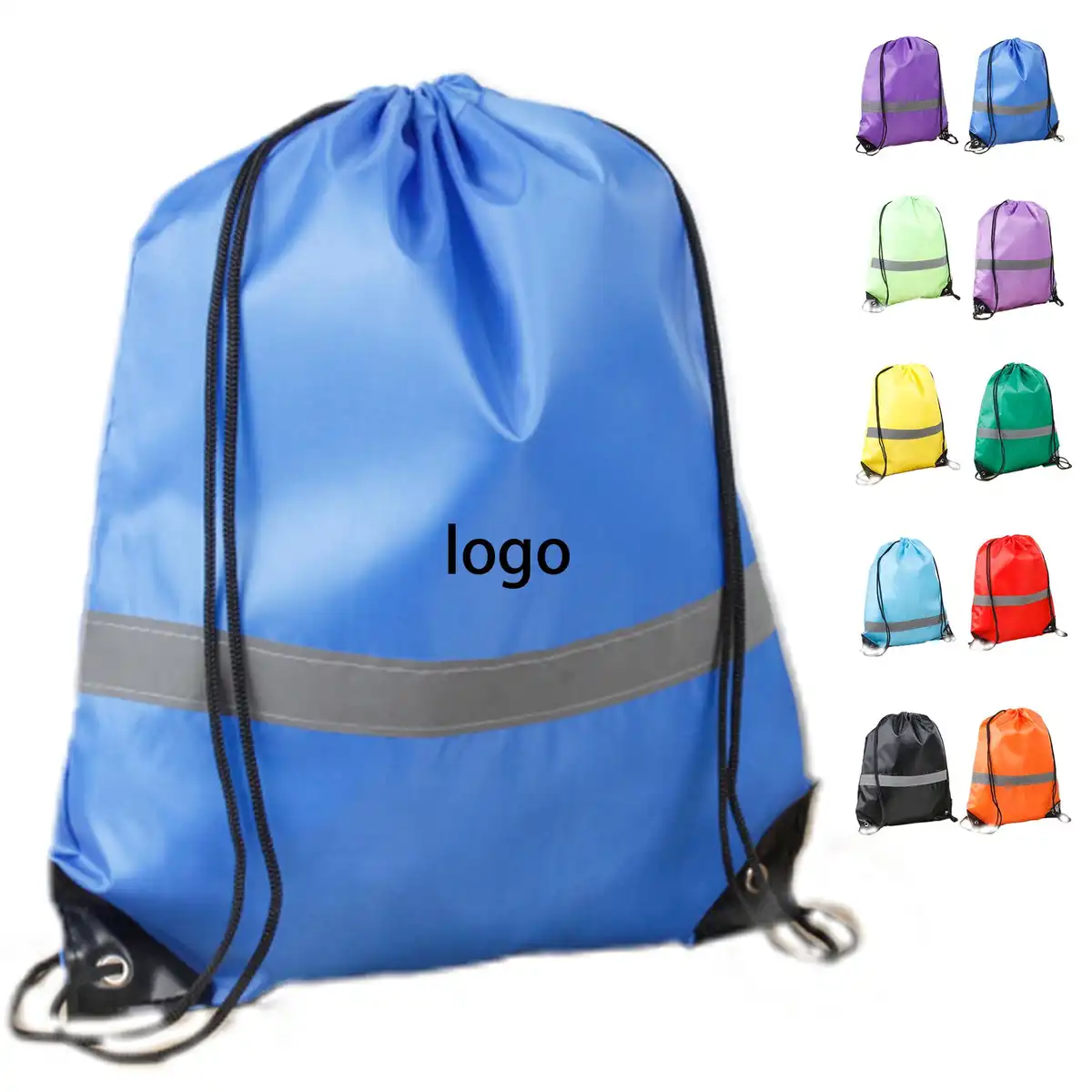 Reflective Drawstring Backpack product detail view