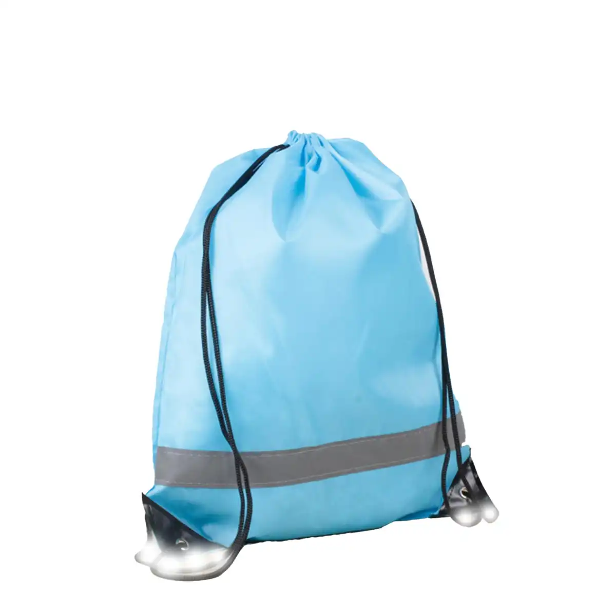 Reflective Drawstring Backpack product with accessories