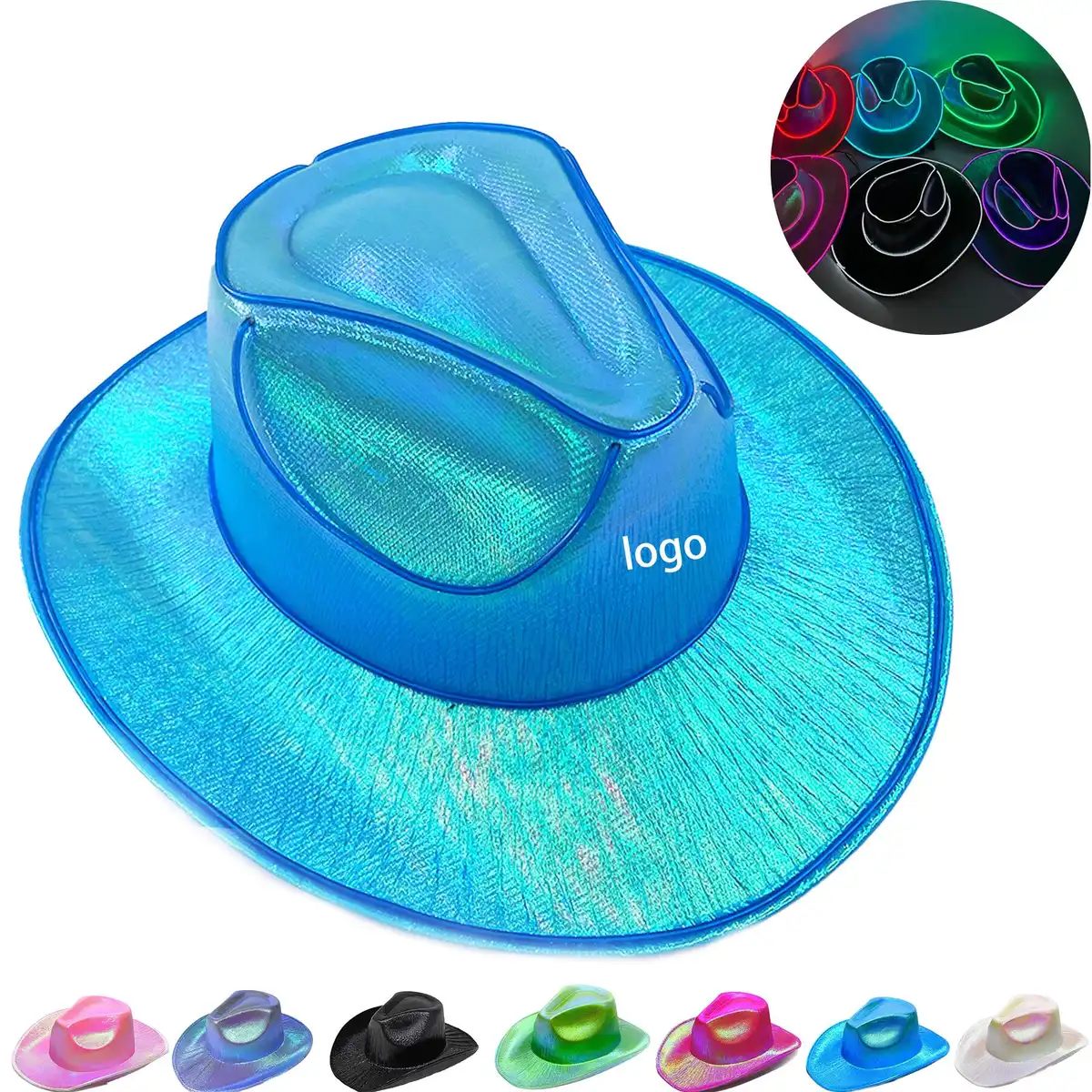 LED Cowboy Hat Multicolor Party