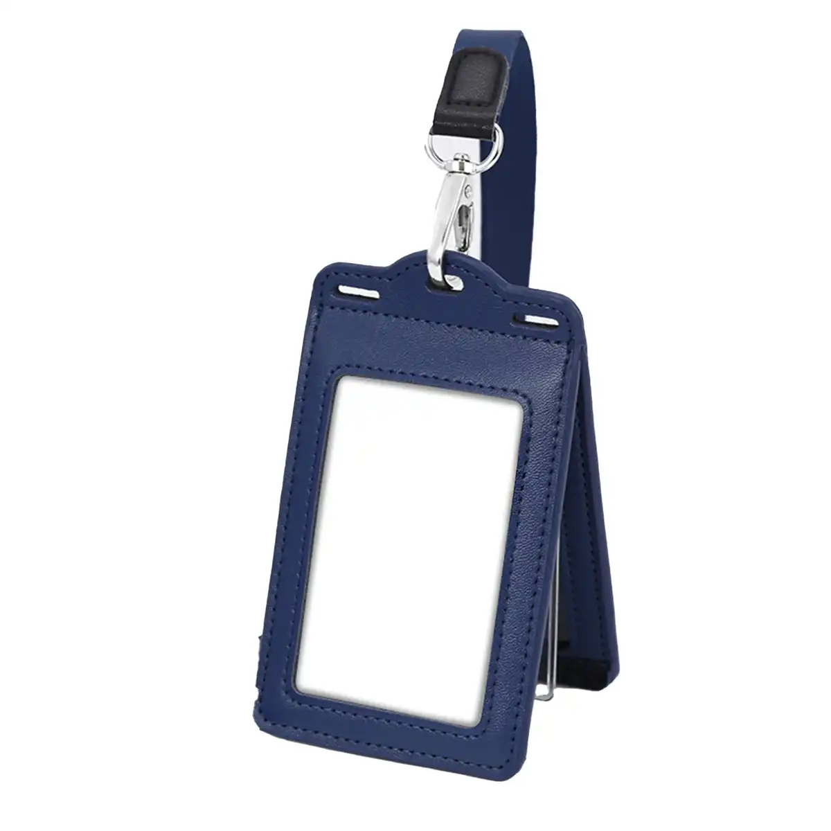 Genuine Leather Badge Holder Lanyard alternate product angle