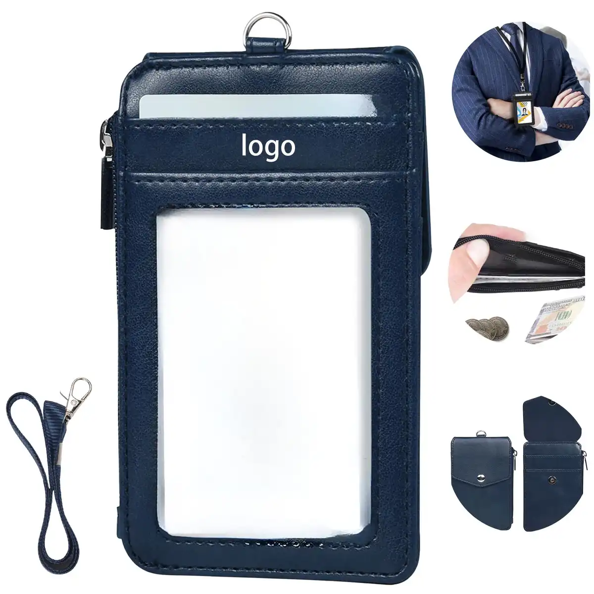 Genuine Leather ID Badge Holder