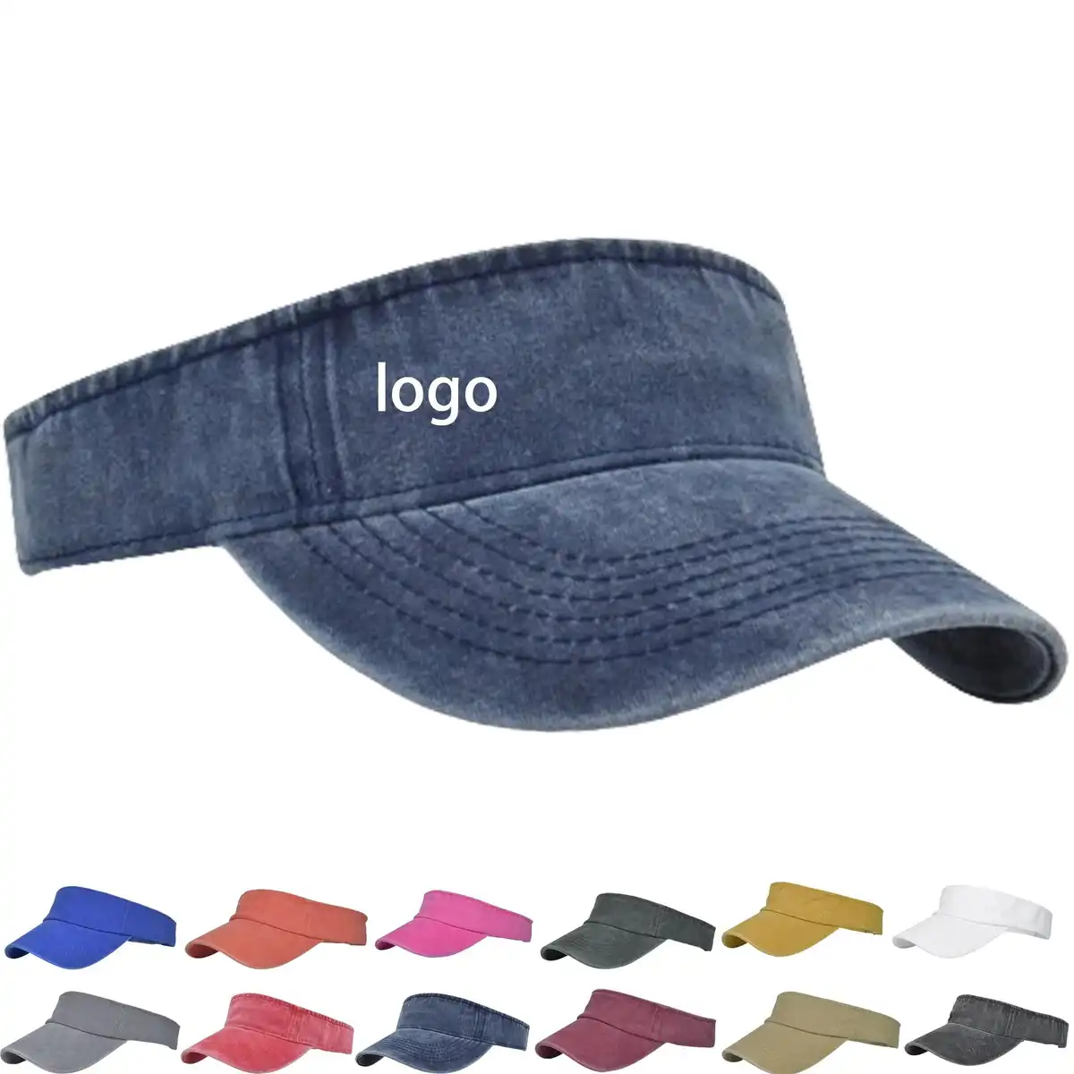 Breathable Denim Visor Cap product detail view