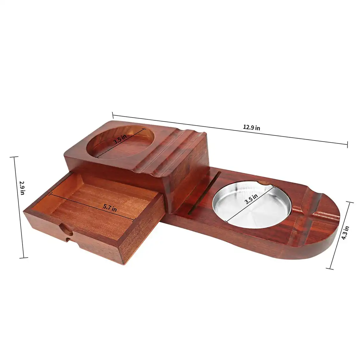 Premium Wood Cigar Ashtray Set product detail view