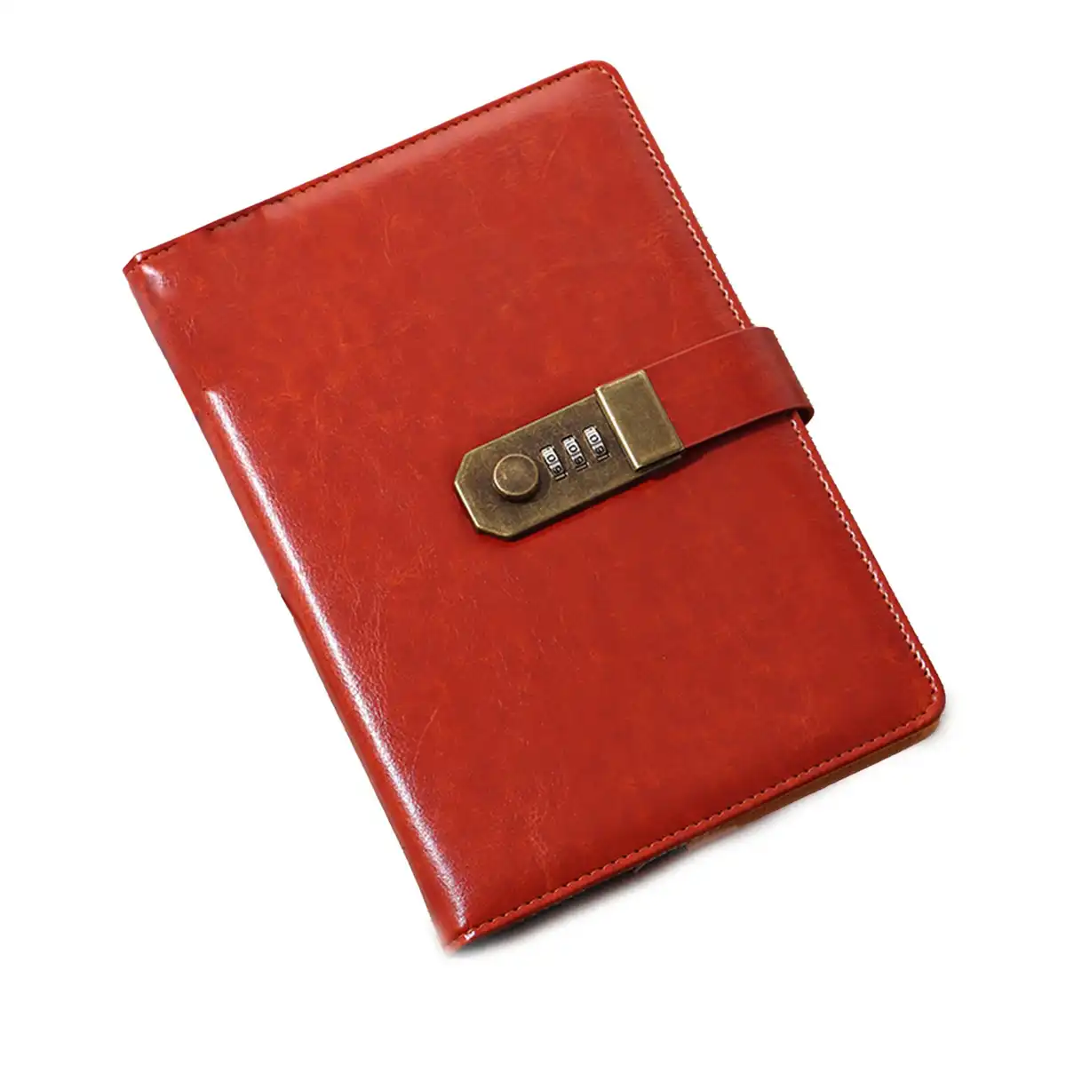Leather Locking A5 Journal product with accessories