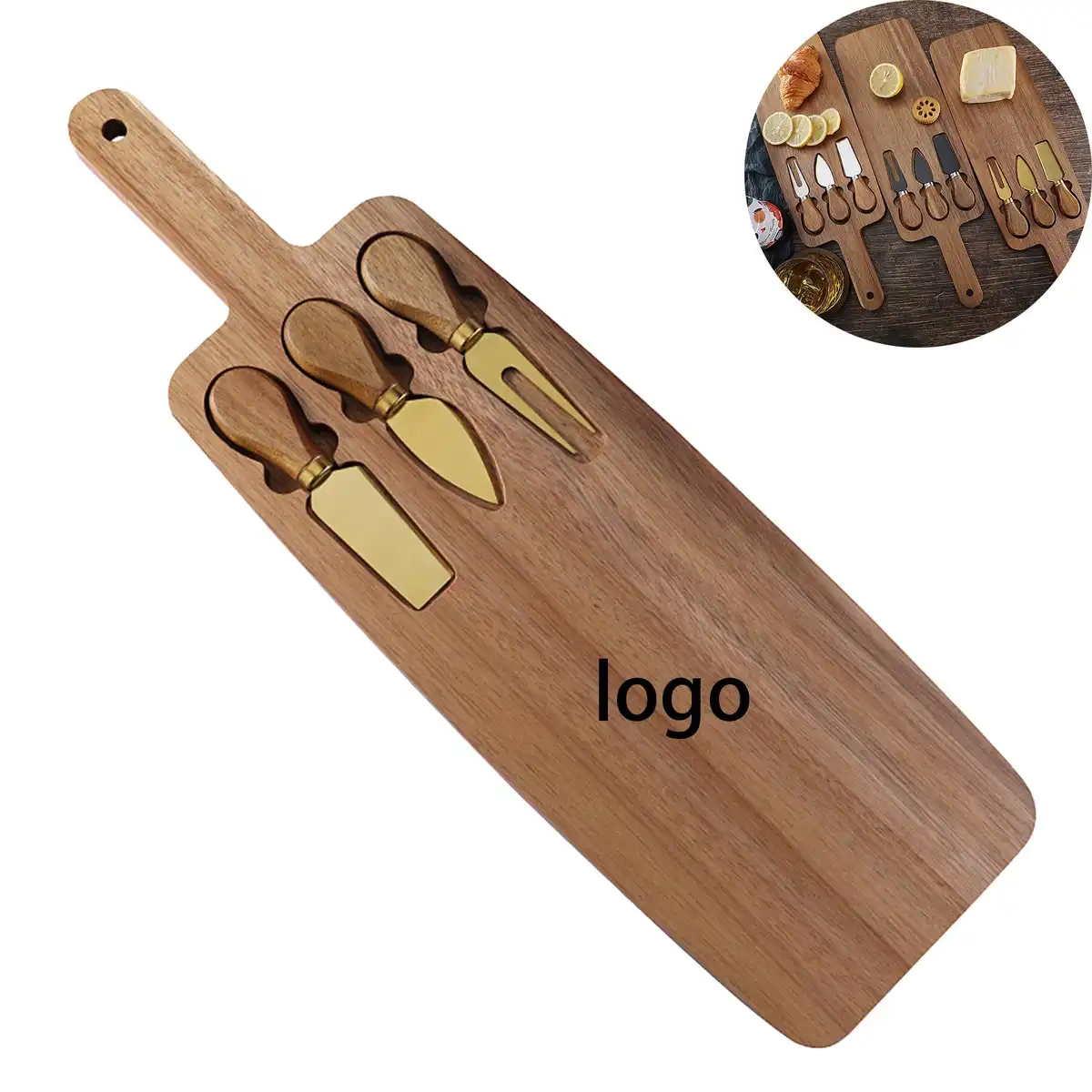 Premium Wood Cheese Board Set