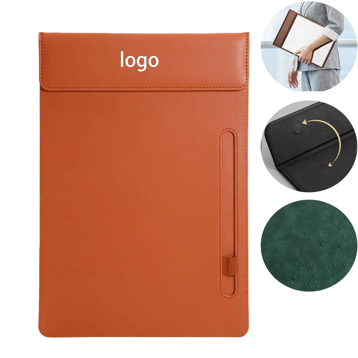 Premium PU Leather Magnetic Clipboard