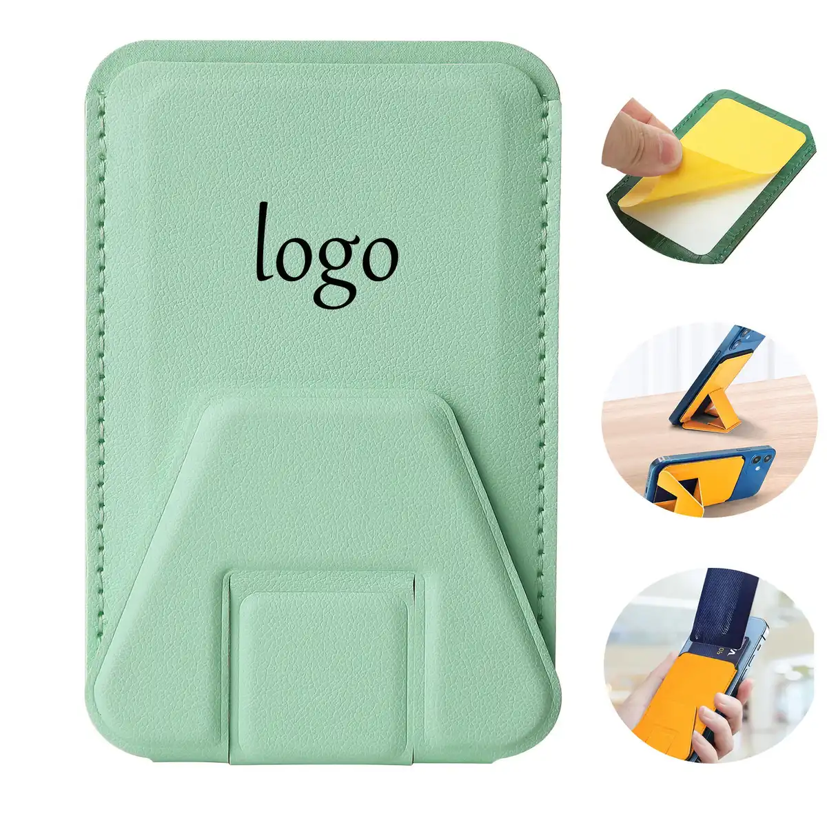 Slim Leather Phone Wallet Stand