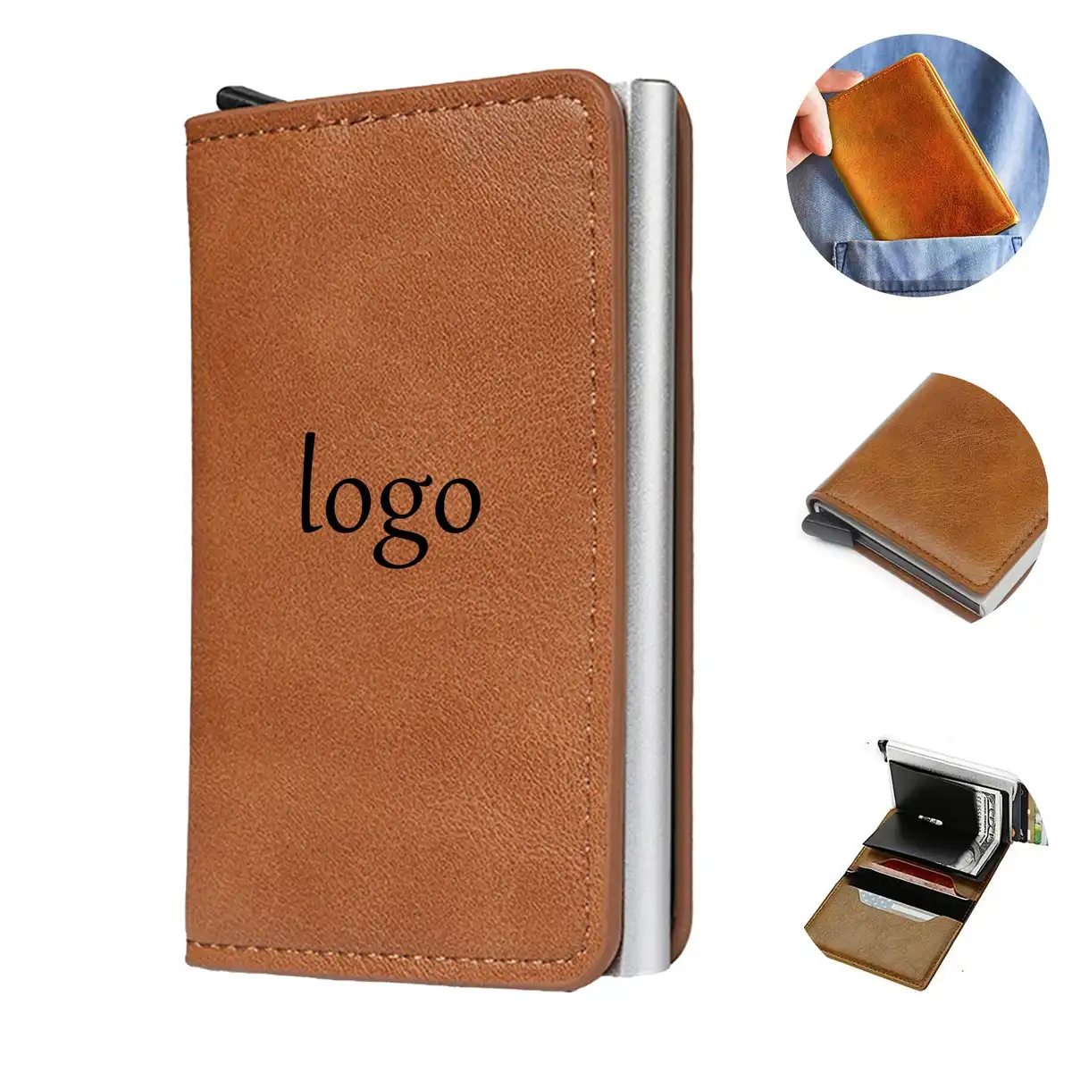 RFID Blocking Leather Card Holder