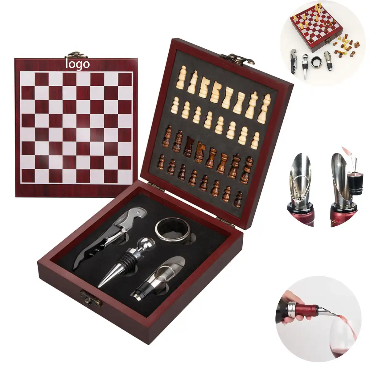Premium Wood Wine Opener Gift Set