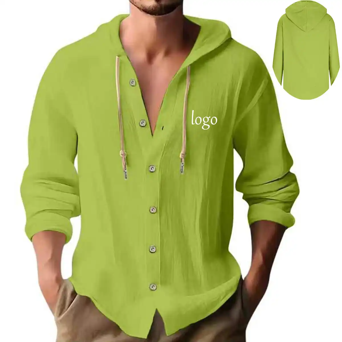 Cozy Cotton Linen Hooded Tee
