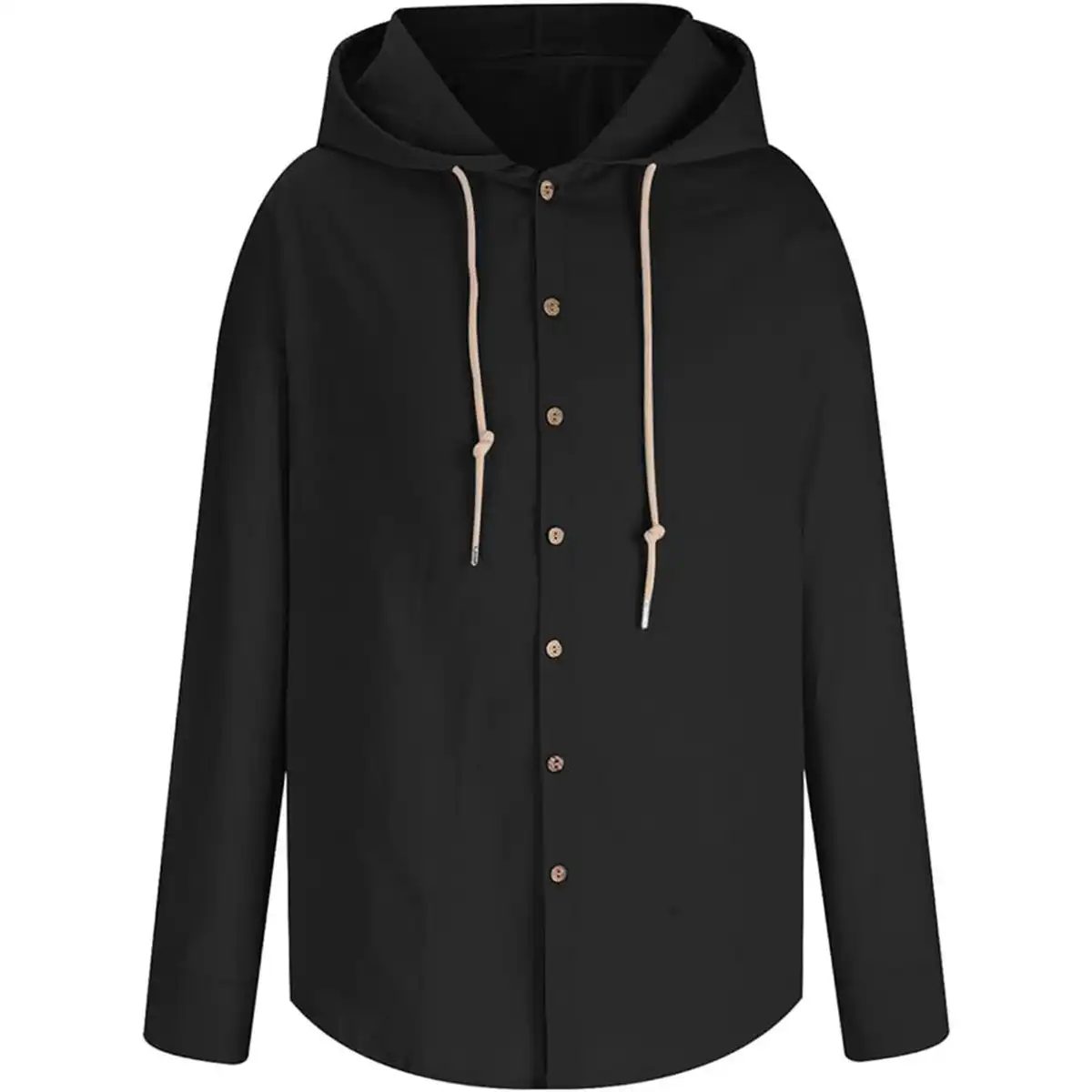 Cozy Cotton Linen Hooded Tee product close-up