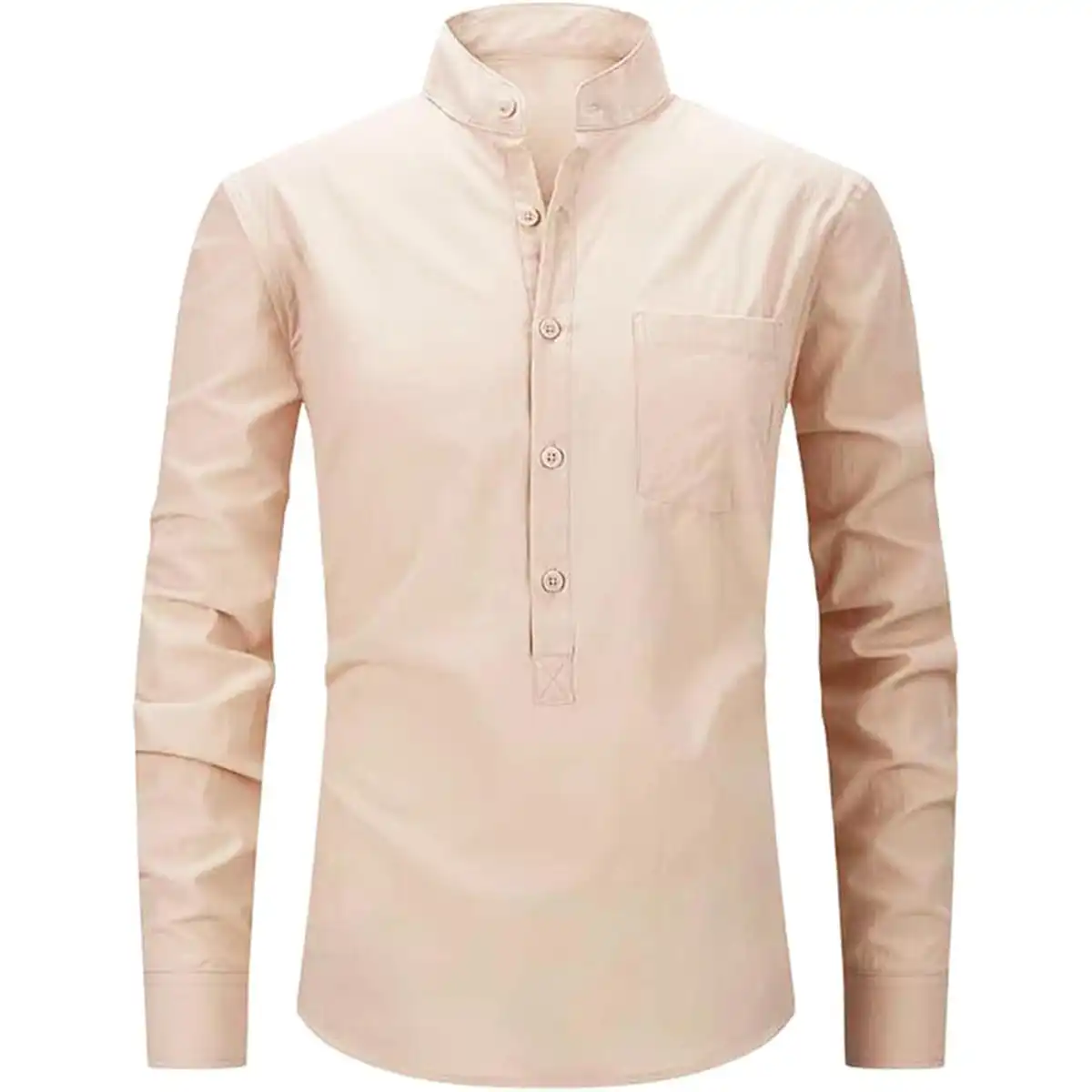 Classic Cotton Henley Shirt alternate product angle