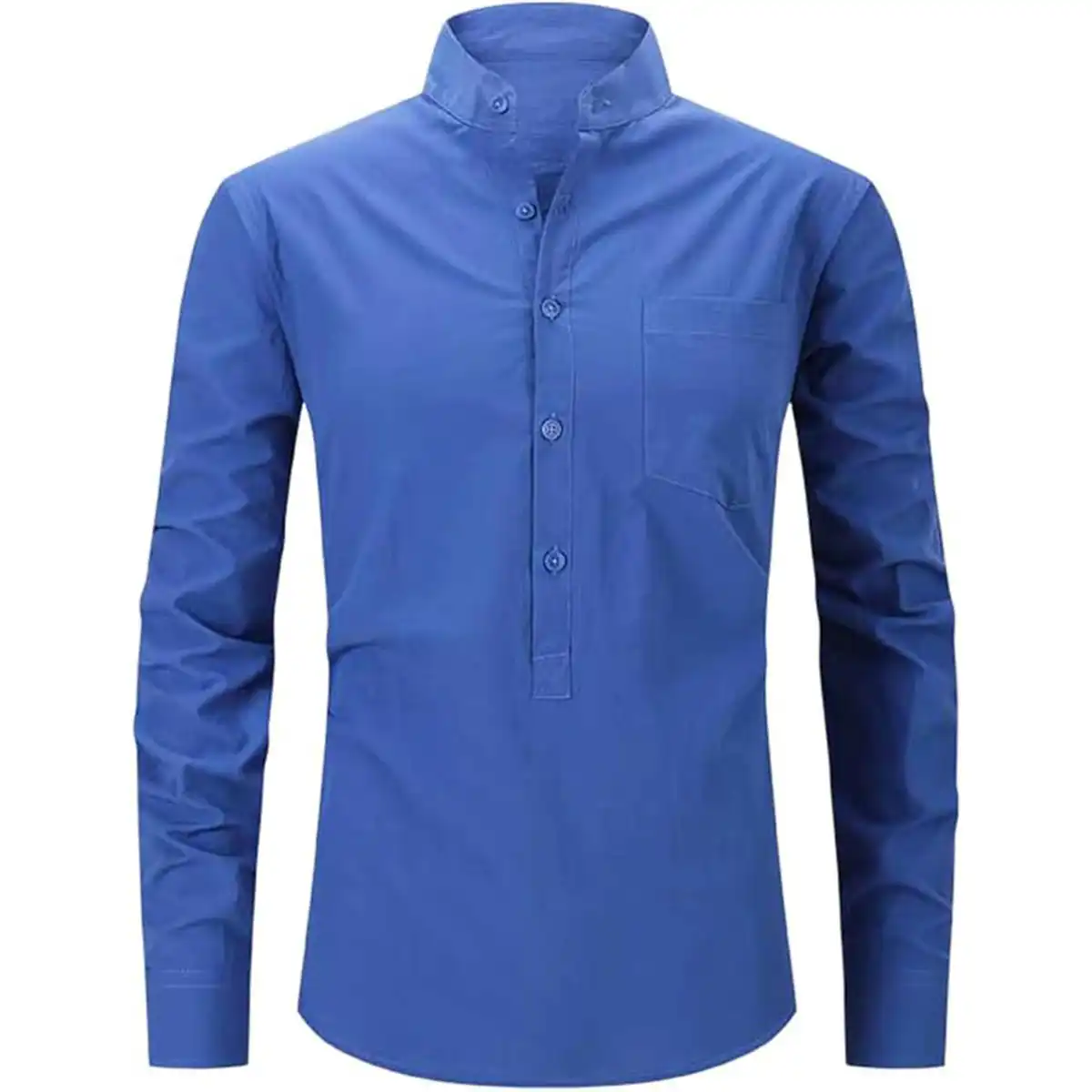Classic Cotton Henley Shirt additional product view