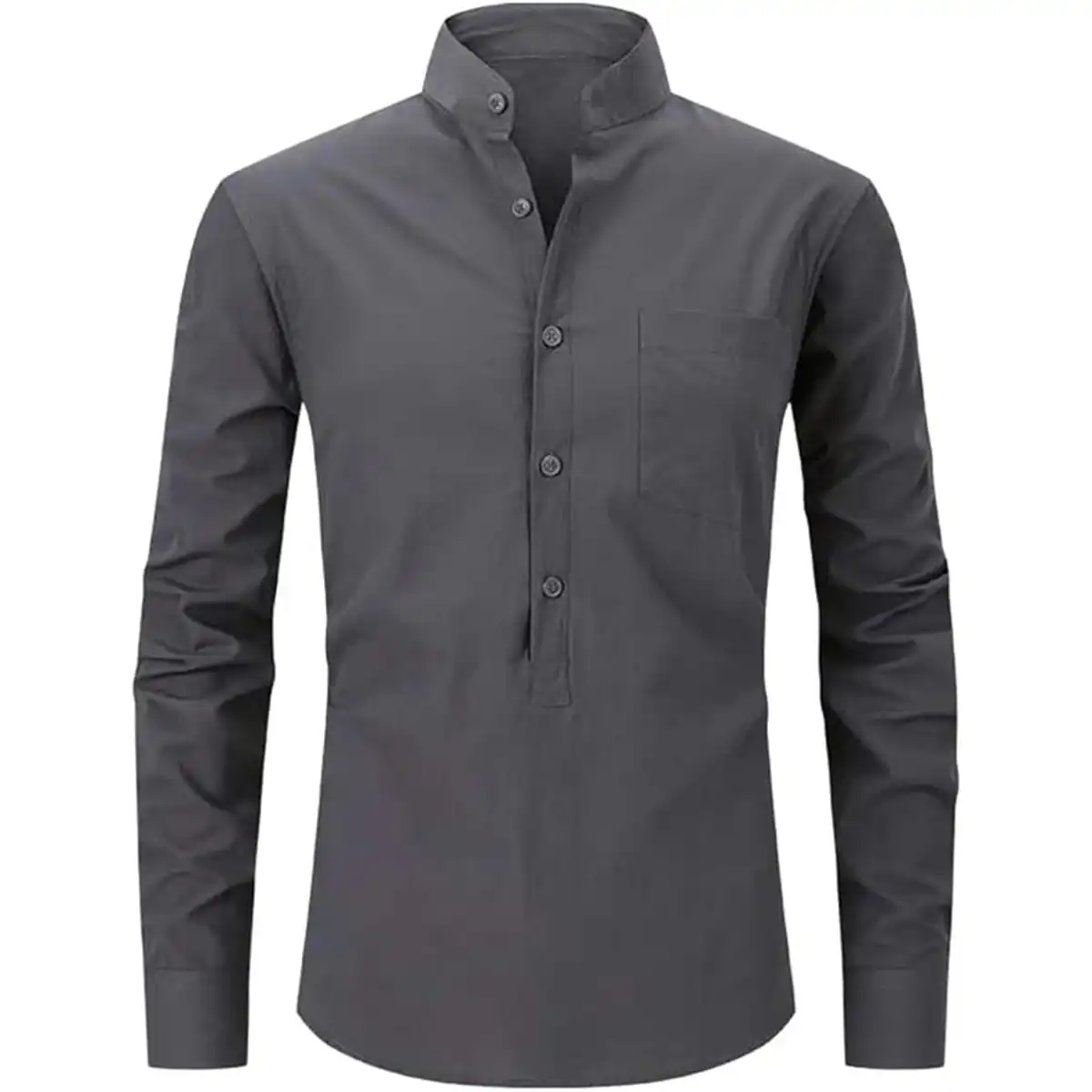 Classic Cotton Henley Shirt product in use