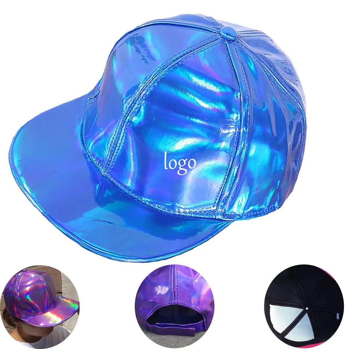 Reflective Laser Leather Cap