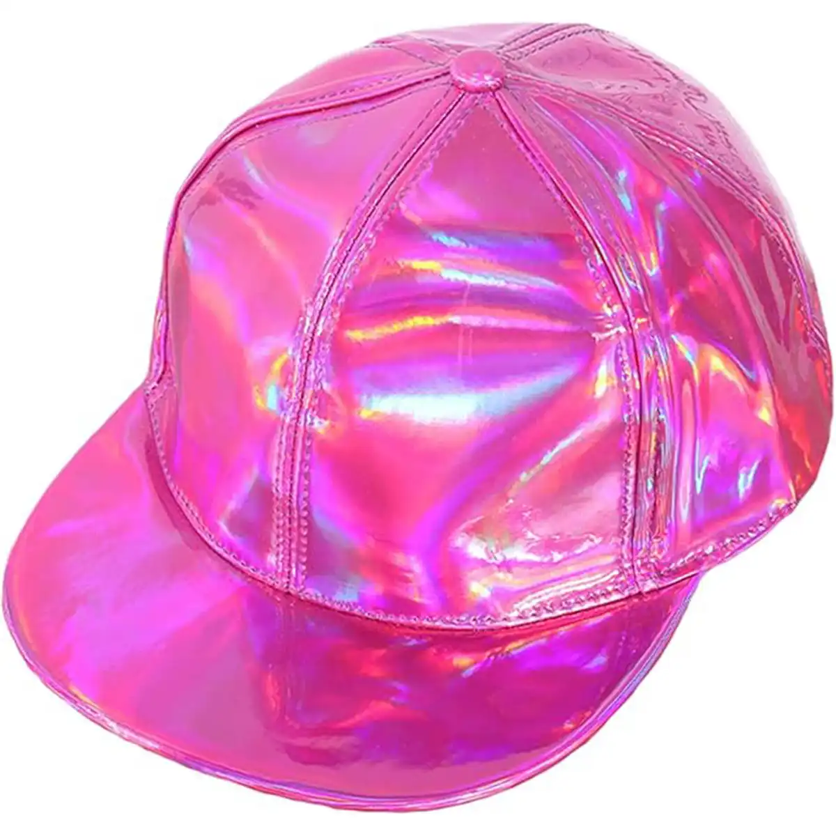 Reflective Laser Leather Cap product close-up