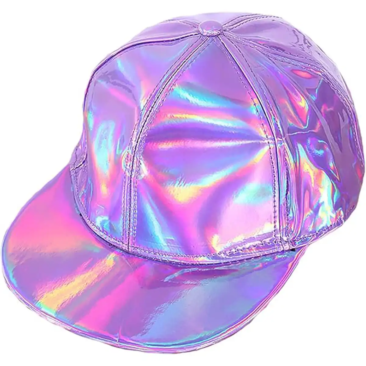 Reflective Laser Leather Cap custom logo imprint view
