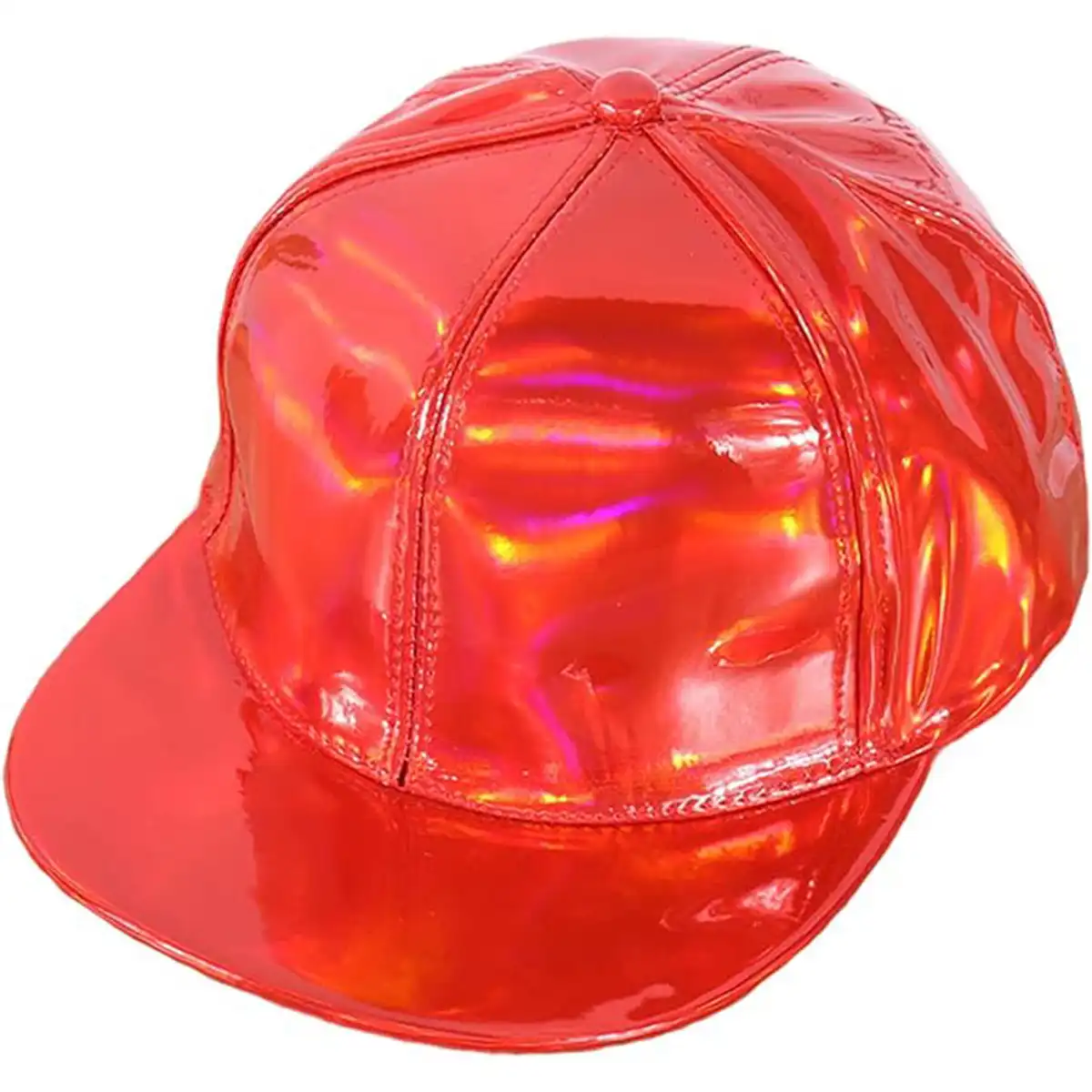 Reflective Laser Leather Cap product in use