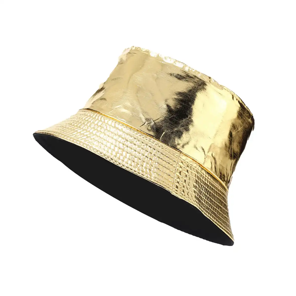 Durable PU Leather Sun Hat custom logo imprint view