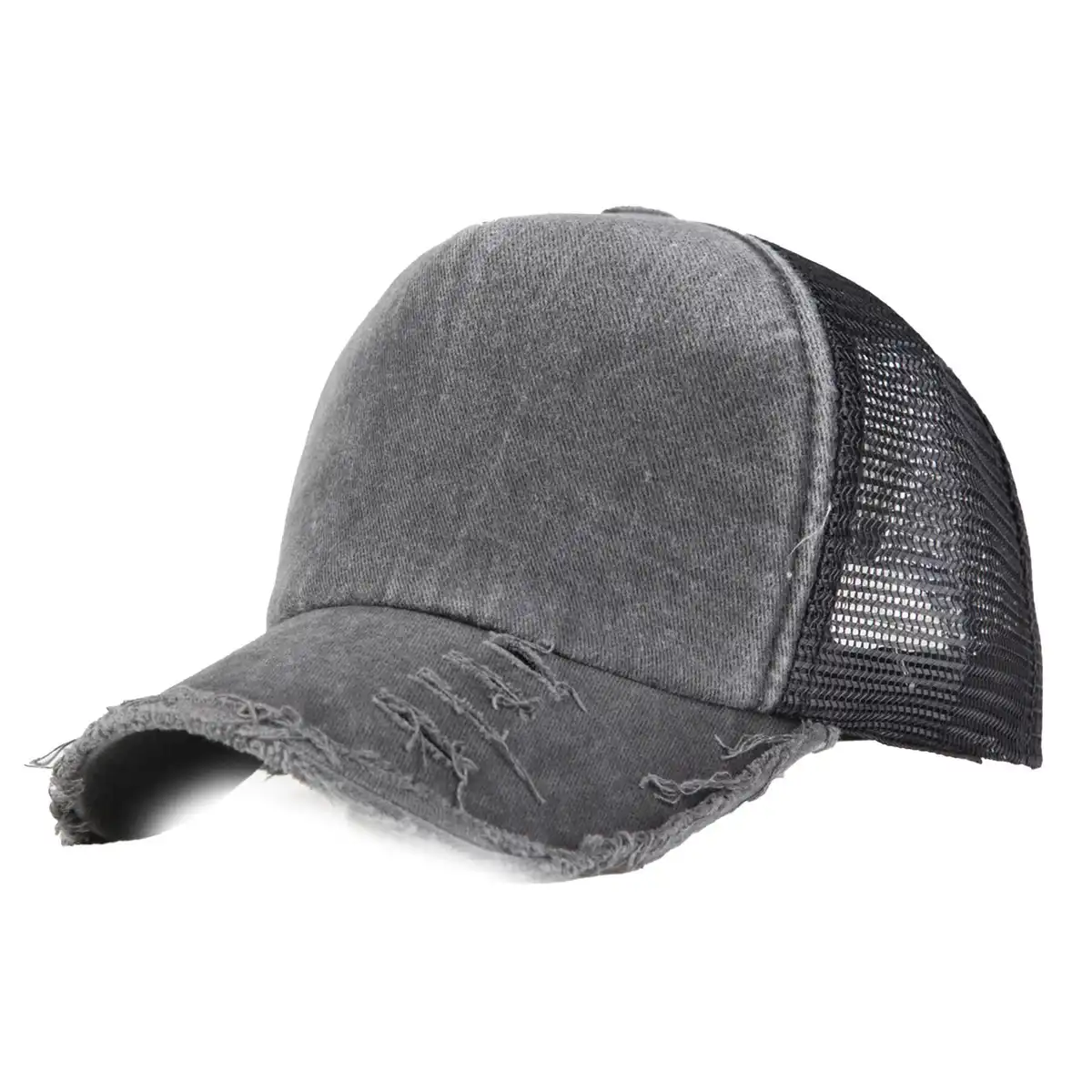 Distressed Mesh Back Baseball Cap product with accessories