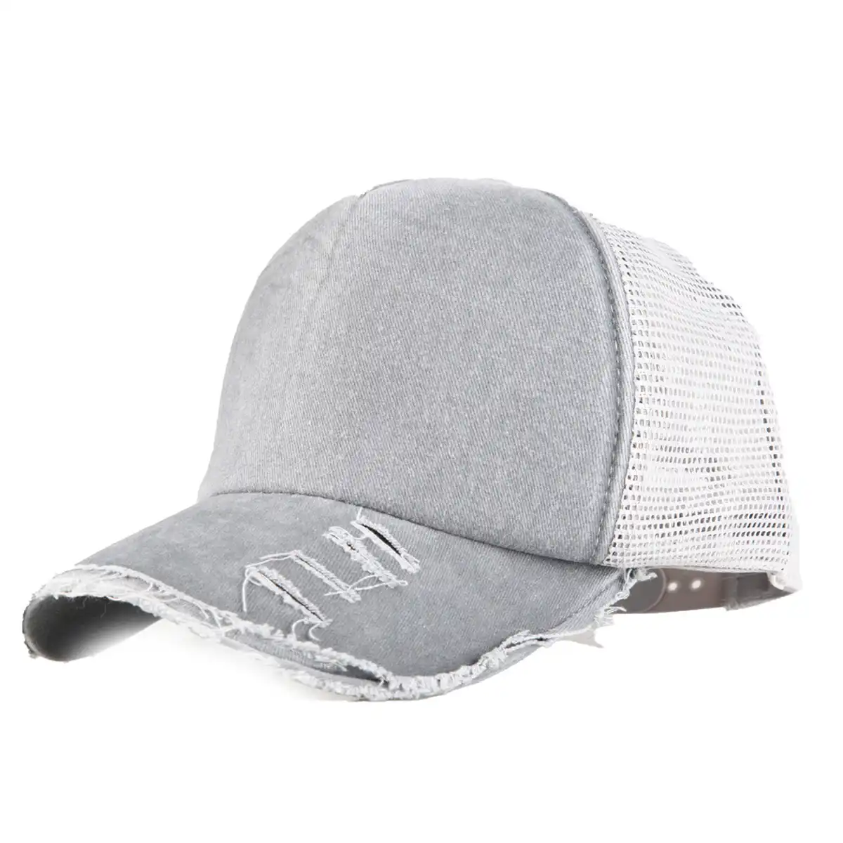 Distressed Mesh Back Baseball Cap product in use