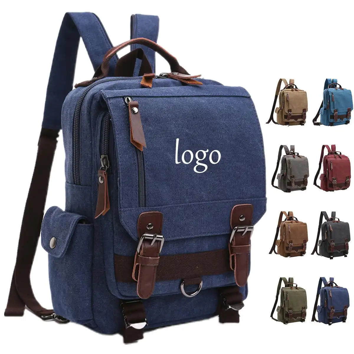 Vintage Canvas Convertible Backpack product detail view
