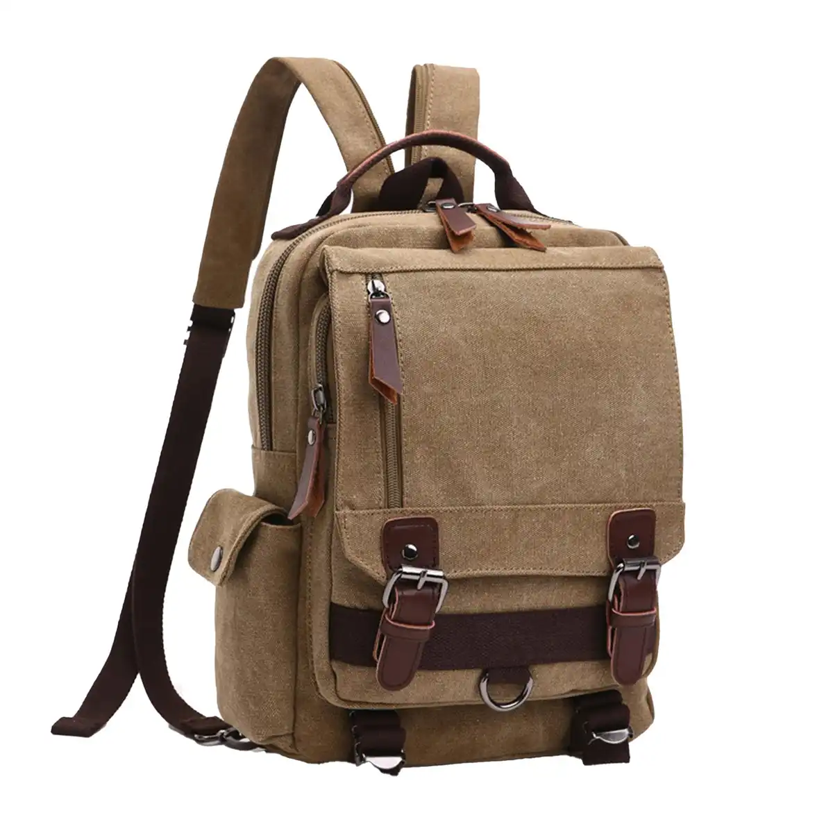 Vintage Canvas Convertible Backpack custom logo imprint view