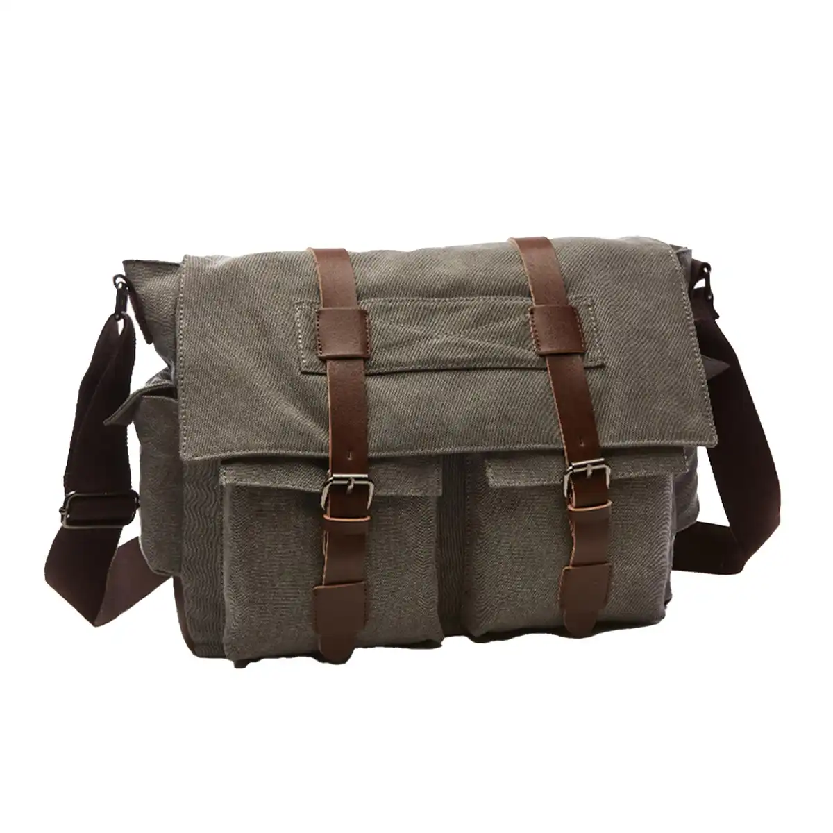 Vintage Canvas Messenger Bag custom logo imprint view