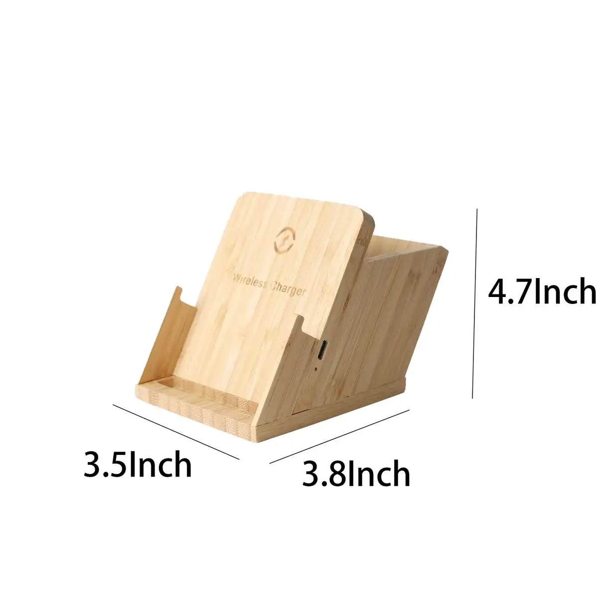 Bamboo Charging Desk Stand Organizer product detail view