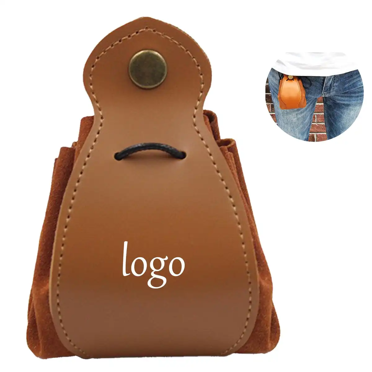 PU Leather Drawstring Pouch